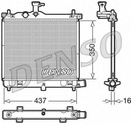 Радиатор, охлаждение двигателя DENSO DRM41009