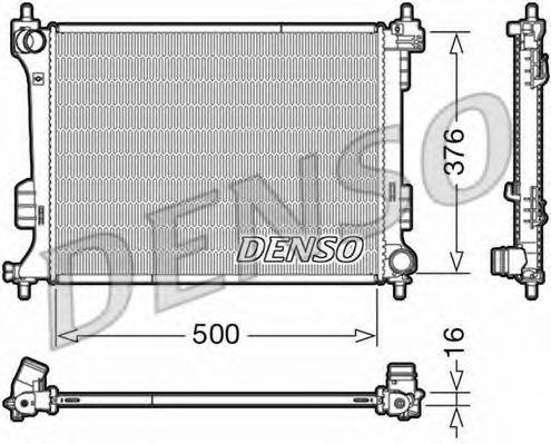 Радиатор, охлаждение двигателя DENSO DRM41010