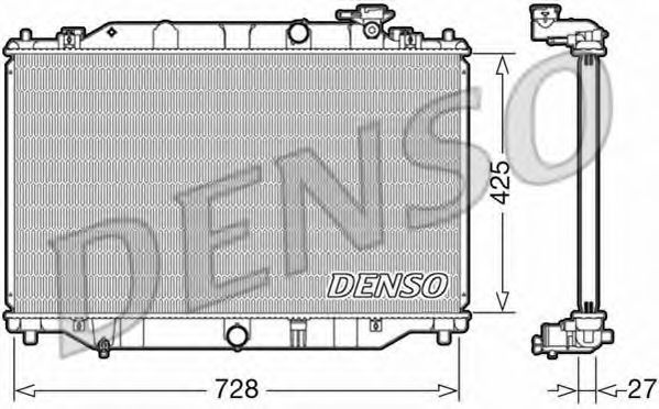 Радиатор, охлаждение двигателя DENSO DRM44040