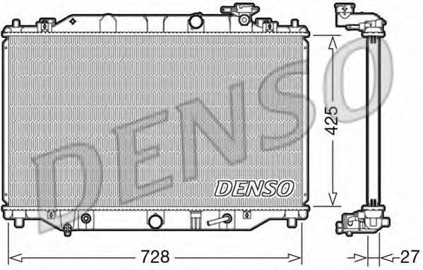 Радиатор, охлаждение двигателя DENSO DRM44041