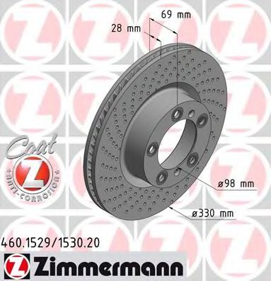 Тормозной диск ZIMMERMANN 460.1529.20