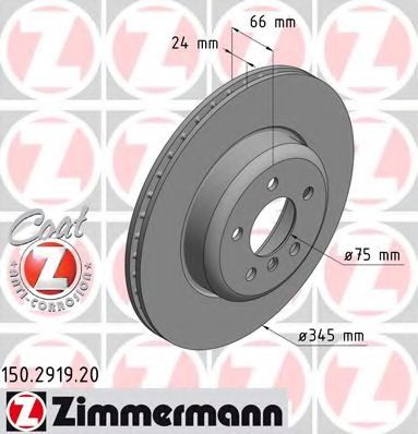 Тормозной диск ZIMMERMANN 150.2919.20