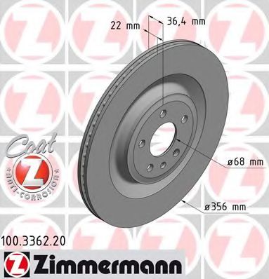 Тормозной диск ZIMMERMANN 100.3362.20