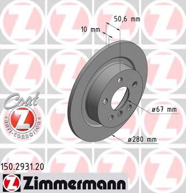 Тормозной диск ZIMMERMANN 150.2931.20