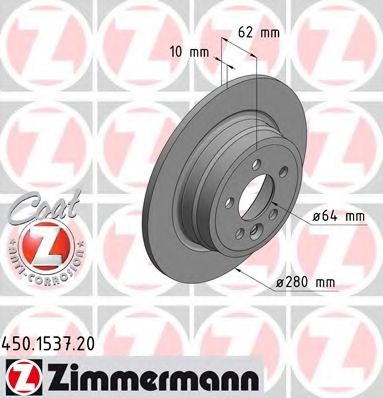 Тормозной диск ZIMMERMANN 450.1537.20