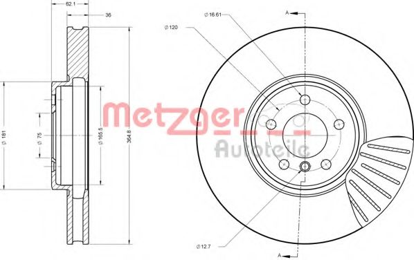 Тормозной диск METZGER 6110633