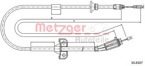 Трос, стояночная тормозная система METZGER 10.8187