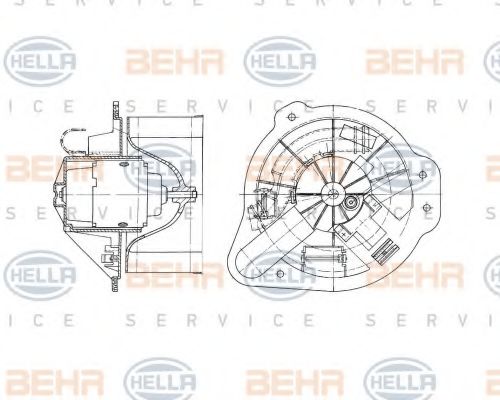 Вентилятор салона BEHR HELLA SERVICE 8EW 009 157-591