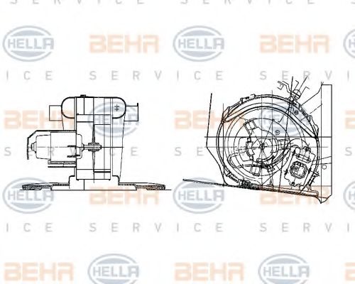 Вентилятор салона BEHR HELLA SERVICE 8EW 009 158-311