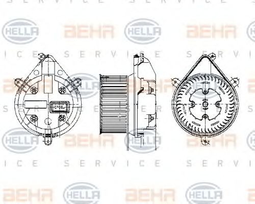 Вентилятор салона BEHR HELLA SERVICE 8EW 009 159-191