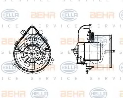 Вентилятор салона BEHR HELLA SERVICE 8EW 009 159-271