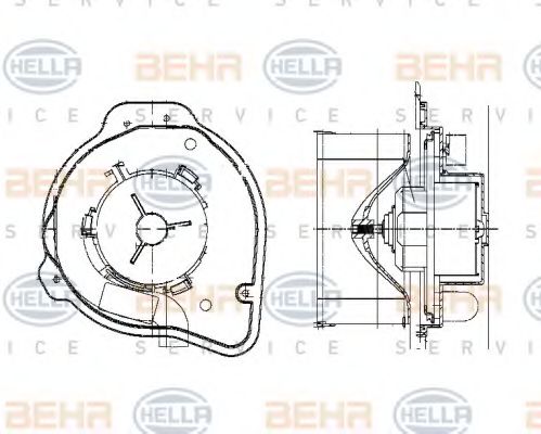 Вентилятор салона BEHR HELLA SERVICE 8EW 009 159-281