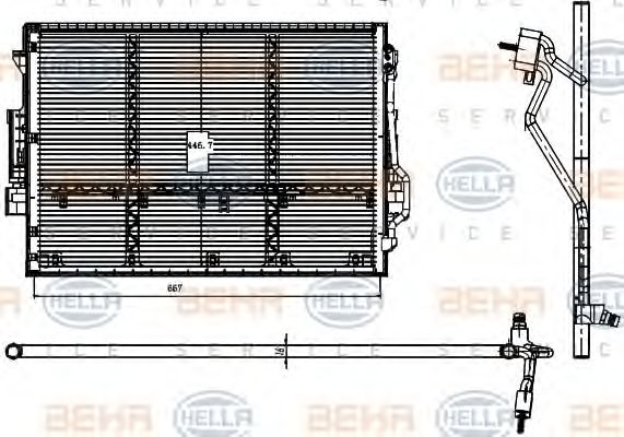 Конденсатор, кондиционер BEHR HELLA SERVICE 8FC 351 000-391