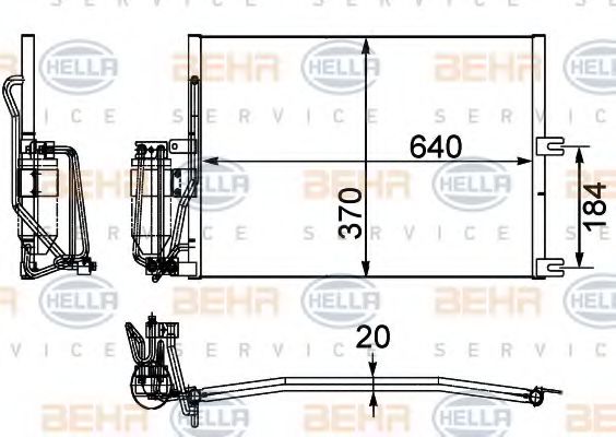 Конденсатор, кондиционер BEHR HELLA SERVICE 8FC 351 036-031