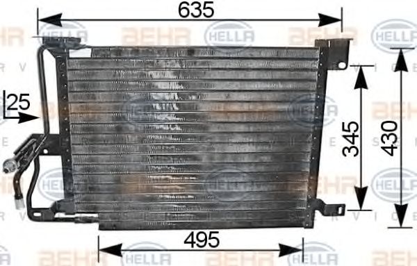 Конденсатор, кондиционер BEHR HELLA SERVICE 8FC 351 036-361