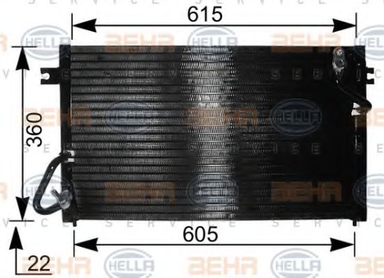 Конденсатор, кондиционер BEHR HELLA SERVICE 8FC 351 036-481