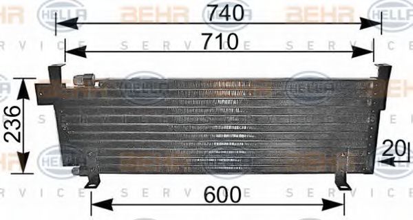 Конденсатор, кондиционер BEHR HELLA SERVICE 8FC 351 037-001