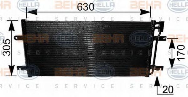 Конденсатор, кондиционер BEHR HELLA SERVICE 8FC 351 037-701