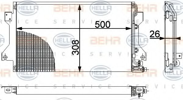 Конденсатор, кондиционер BEHR HELLA SERVICE 8FC 351 038-381