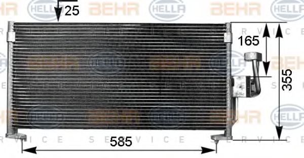 Конденсатор, кондиционер BEHR HELLA SERVICE 8FC 351 038-471