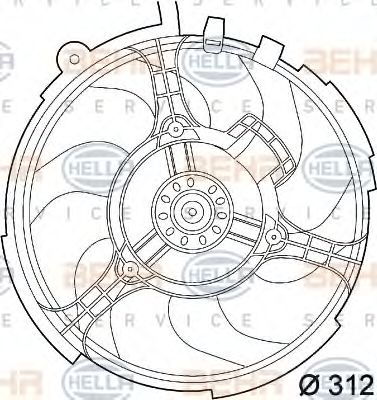 Вентилятор, охлаждение двигателя BEHR HELLA SERVICE 8EW 351 039-531