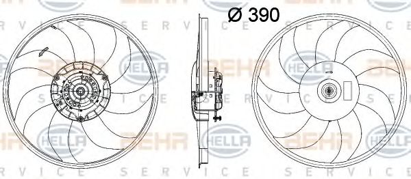 Вентилятор, охлаждение двигателя BEHR HELLA SERVICE 8EW 351 041-631