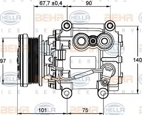 Компрессор, кондиционер BEHR HELLA SERVICE 8FK 351 134-221