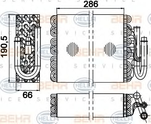 Испаритель, кондиционер BEHR HELLA SERVICE 8FV 351 210-241