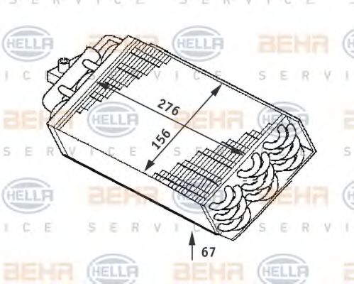 Испаритель, кондиционер BEHR HELLA SERVICE 8FV 351 211-721