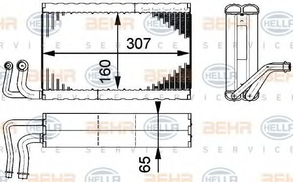 Испаритель, кондиционер BEHR HELLA SERVICE 8FV 351 211-771