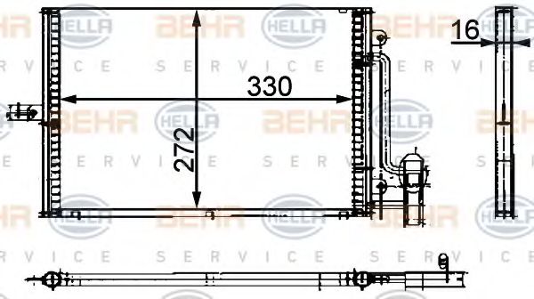 Конденсатор, кондиционер BEHR HELLA SERVICE 8FC 351 300-691