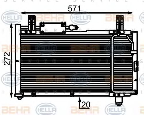 Конденсатор, кондиционер BEHR HELLA SERVICE 8FC 351 301-001