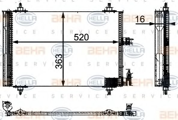 Конденсатор, кондиционер BEHR HELLA SERVICE 8FC 351 301-031