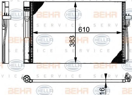 Конденсатор, кондиционер BEHR HELLA SERVICE 8FC 351 301-331