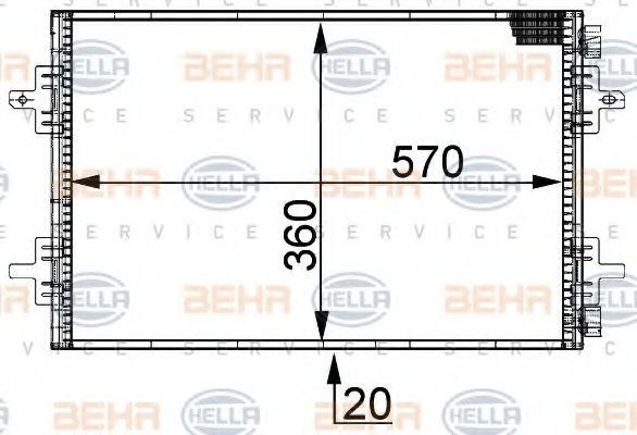 Конденсатор, кондиционер BEHR HELLA SERVICE 8FC 351 301-441