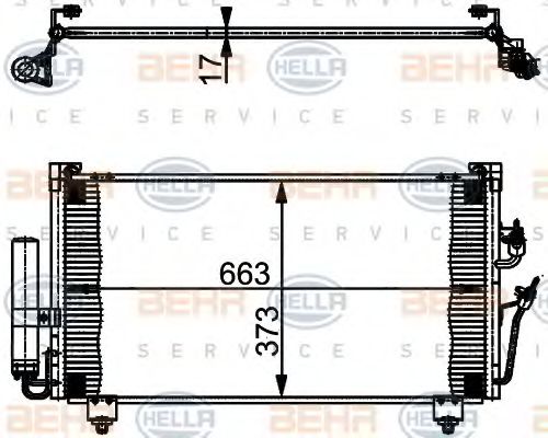Конденсатор, кондиционер BEHR HELLA SERVICE 8FC 351 301-581