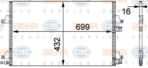 Конденсатор, кондиционер BEHR HELLA SERVICE 8FC 351 301-631