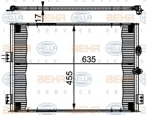 Конденсатор, кондиционер BEHR HELLA SERVICE 8FC 351 302-071