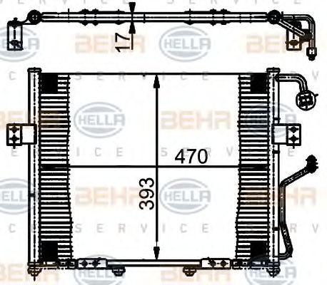 Конденсатор, кондиционер BEHR HELLA SERVICE 8FC 351 302-081