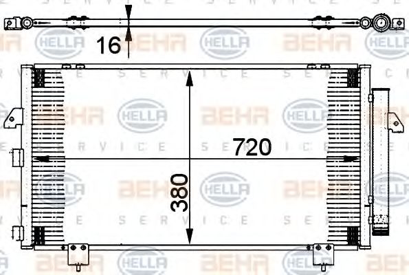 Конденсатор, кондиционер BEHR HELLA SERVICE 8FC 351 302-111