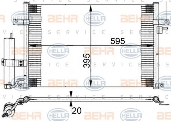 Конденсатор, кондиционер BEHR HELLA SERVICE 8FC 351 302-191