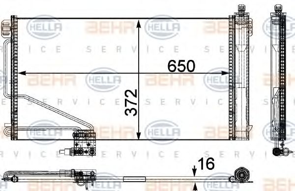 Конденсатор, кондиционер BEHR HELLA SERVICE 8FC 351 303-391