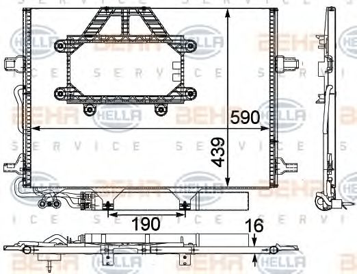 Конденсатор, кондиционер BEHR HELLA SERVICE 8FC 351 303-451