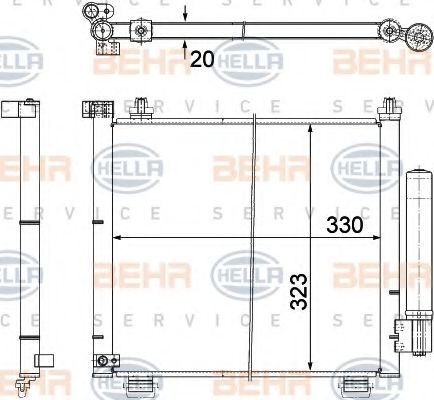 Конденсатор, кондиционер BEHR HELLA SERVICE 8FC 351 303-471