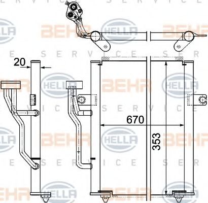 Конденсатор, кондиционер BEHR HELLA SERVICE 8FC 351 303-521