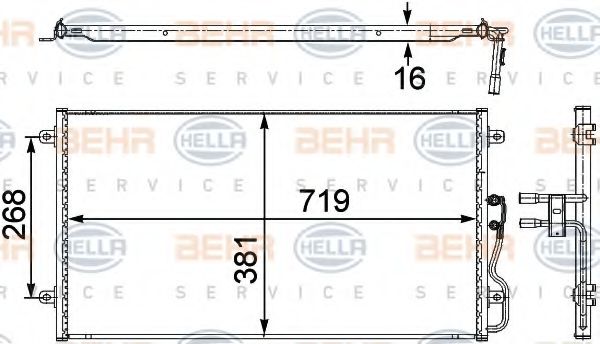 Конденсатор, кондиционер BEHR HELLA SERVICE 8FC 351 303-701
