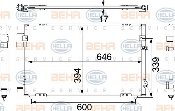 Конденсатор, кондиционер BEHR HELLA SERVICE 8FC 351 304-101