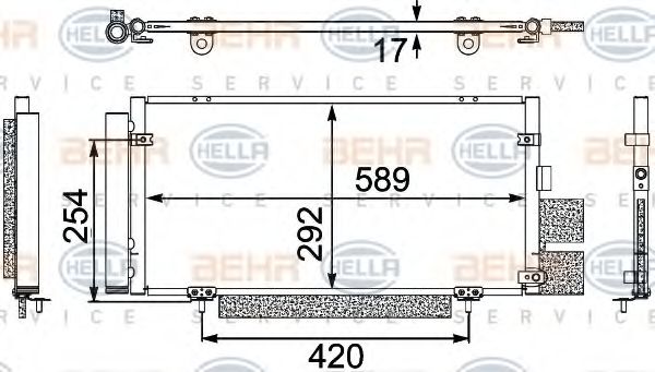 Конденсатор, кондиционер BEHR HELLA SERVICE 8FC 351 304-121