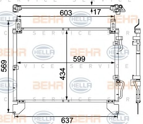 Конденсатор, кондиционер BEHR HELLA SERVICE 8FC 351 304-151