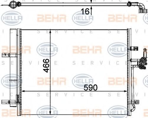 Конденсатор, кондиционер BEHR HELLA SERVICE 8FC 351 304-491